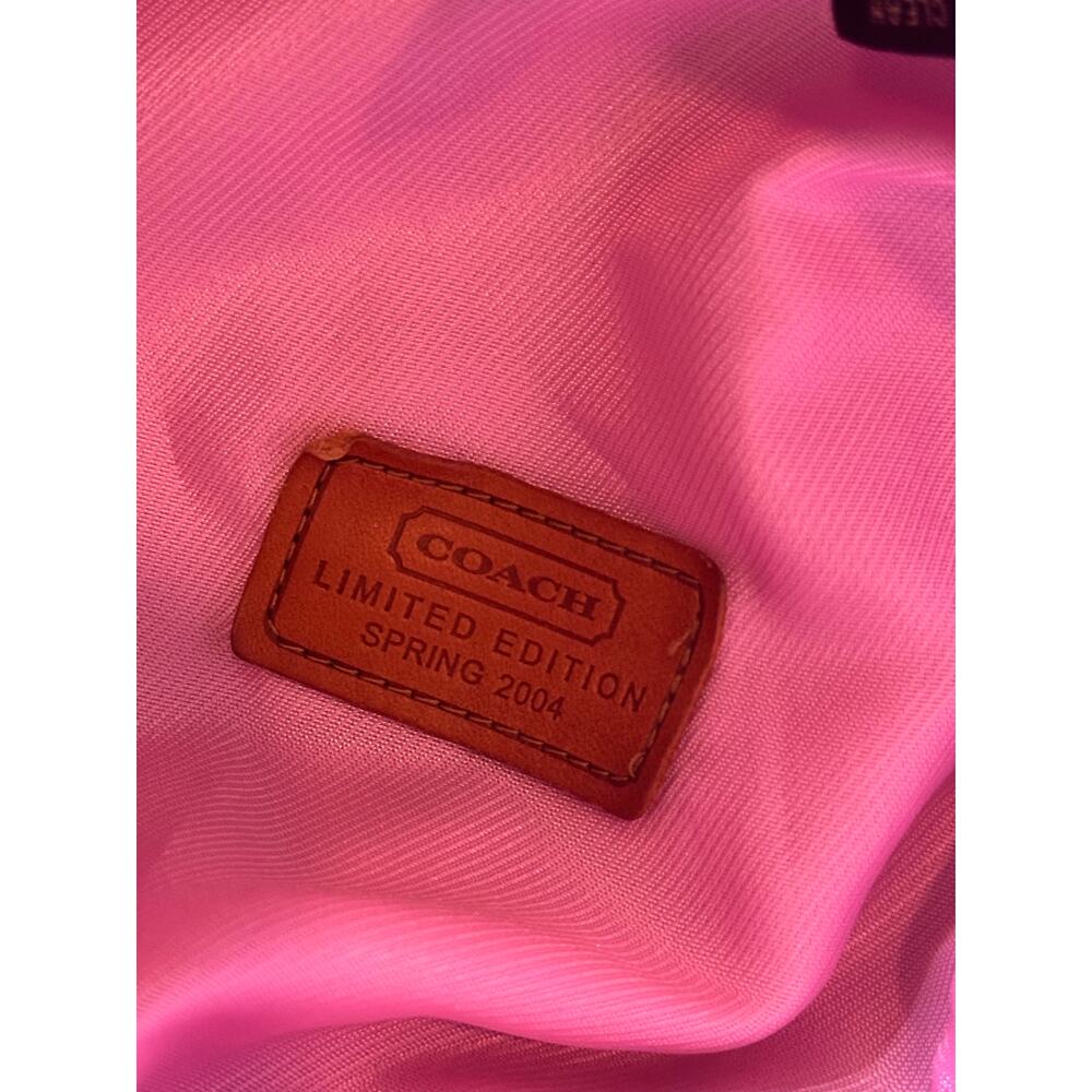 Coach Y2K Signature C Bucket Hat Khaki Patchwork Belt Pink S/D Spring 2004 Rare - Picture 5 of 8